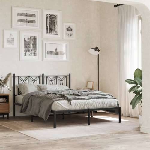 Metalni okvir za krevet s uzglavljem crni 140x190 cm - Crna 140 x 190 cm s uzglavljem Cijena