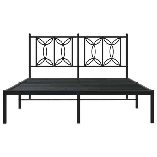 Metalni okvir za krevet s uzglavljem crni 140x190 cm - Crna 140 x 190 cm s uzglavljem Cijena