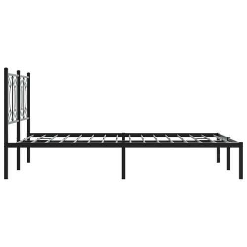 Metalni okvir za krevet s uzglavljem crni 140x190 cm - Crna 140 x 190 cm s uzglavljem Cijena