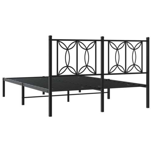 Metalni okvir za krevet s uzglavljem crni 140x190 cm - Crna 140 x 190 cm s uzglavljem Cijena
