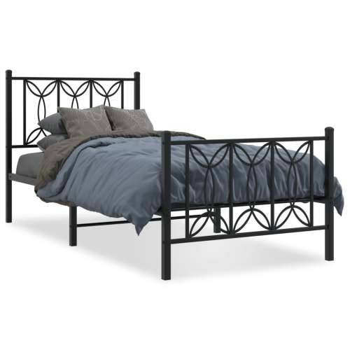 Metalni okvir kreveta uzglavlje i podnožje crni 80x200 cm - Crna 80 x 200 cm s uzglavljem i podnožjem Cijena