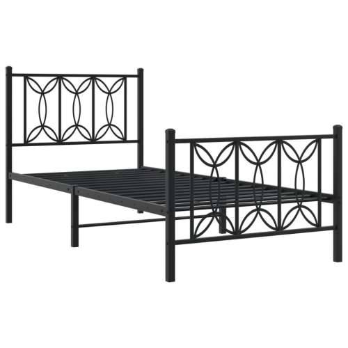 Metalni okvir kreveta uzglavlje i podnožje crni 80x200 cm - Crna 80 x 200 cm s uzglavljem i podnožjem Cijena