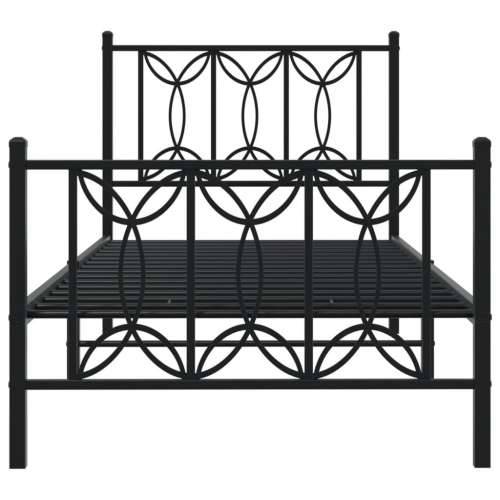 Metalni okvir kreveta uzglavlje i podnožje crni 80x200 cm - Crna 80 x 200 cm s uzglavljem i podnožjem Cijena