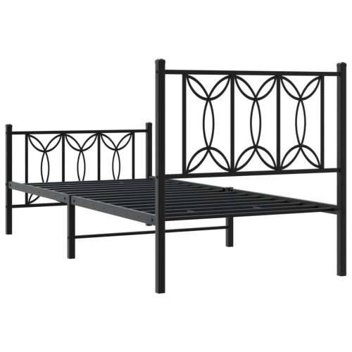 Metalni okvir kreveta uzglavlje i podnožje crni 80x200 cm - Crna 80 x 200 cm s uzglavljem i podnožjem Cijena