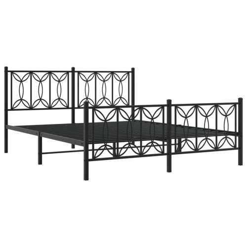 Metalni okvir kreveta uzglavlje i podnožje crni 160x200 cm - Crna 160 x 200 cm s uzglavljem i podnožjem Cijena