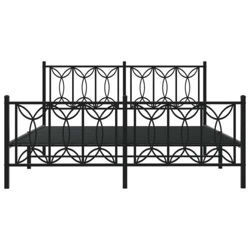 Metalni okvir kreveta uzglavlje i podnožje crni 160x200 cm - Crna 160 x 200 cm s uzglavljem i podnožjem Cijena
