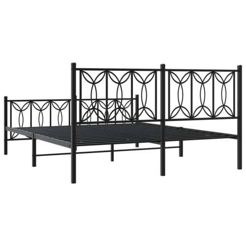 Metalni okvir kreveta uzglavlje i podnožje crni 160x200 cm - Crna 160 x 200 cm s uzglavljem i podnožjem Cijena