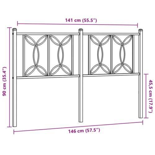 Metalno uzglavlje crno 140 cm - Crna 140 cm 1 Cijena