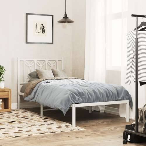 Metalni okvir za krevet s uzglavljem bijeli 80x200 cm - Bijela 80 x 200 cm s uzglavljem Cijena