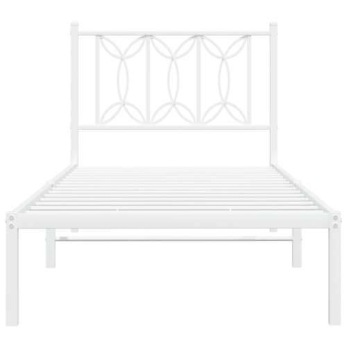 Metalni okvir za krevet s uzglavljem bijeli 80x200 cm - Bijela 80 x 200 cm s uzglavljem Cijena