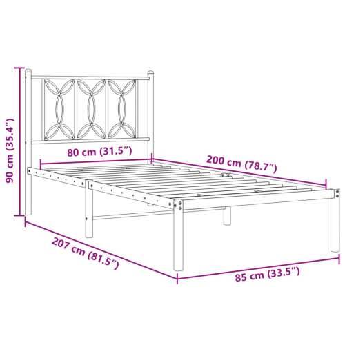 Metalni okvir za krevet s uzglavljem bijeli 80x200 cm - Bijela 80 x 200 cm s uzglavljem Cijena
