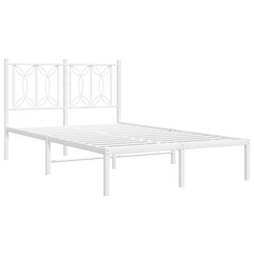 Metalni okvir za krevet s uzglavljem bijeli 120x200 cm - Bijela 120 x 200 cm s uzglavljem Cijena