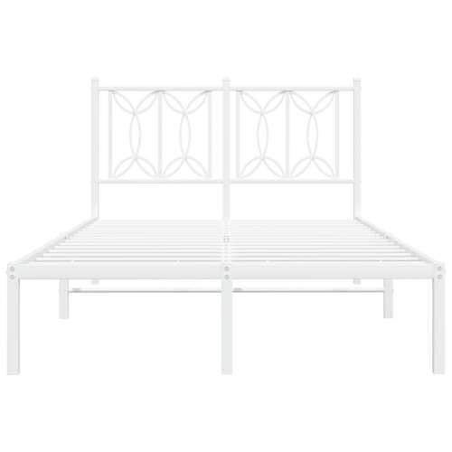 Metalni okvir za krevet s uzglavljem bijeli 120x200 cm - Bijela 120 x 200 cm s uzglavljem Cijena