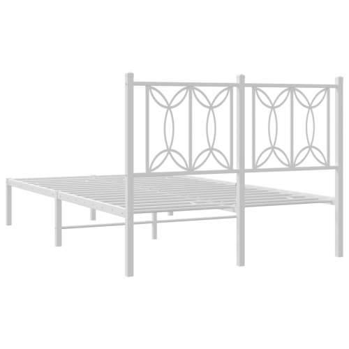 Metalni okvir za krevet s uzglavljem bijeli 120x200 cm - Bijela 120 x 200 cm s uzglavljem Cijena