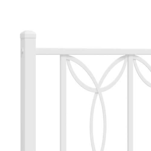 Metalni okvir za krevet s uzglavljem bijeli 120x200 cm - Bijela 120 x 200 cm s uzglavljem Cijena
