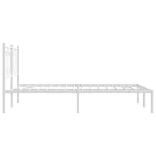 Metalni okvir za krevet s uzglavljem bijeli 140 x 190 cm Bijela 140 x 190 cm s uzglavljem Cijena