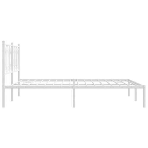 Metalni okvir za krevet s uzglavljem bijeli 160x200 cm Bijela 160 x 200 cm s uzglavljem Cijena
