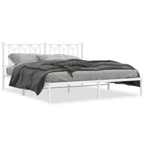 Metalni okvir za krevet s uzglavljem bijeli 183x213 cm Bijela 183 x 213 cm s uzglavljem Cijena