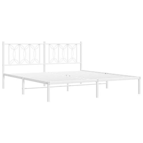 Metalni okvir za krevet s uzglavljem bijeli 183x213 cm Bijela 183 x 213 cm s uzglavljem Cijena