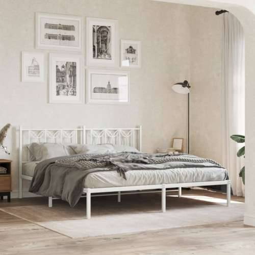 Metalni okvir za krevet s uzglavljem bijeli 183x213 cm Bijela 183 x 213 cm s uzglavljem Cijena