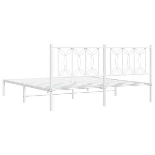 Metalni okvir za krevet s uzglavljem bijeli 183x213 cm Bijela 183 x 213 cm s uzglavljem Cijena