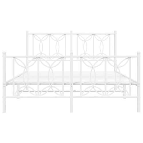 Metalni okvir kreveta uzglavlje i podnožje bijeli 135 x 190 cm - Bijela 135 x 190 cm s uzglavljem i podnožjem Cijena
