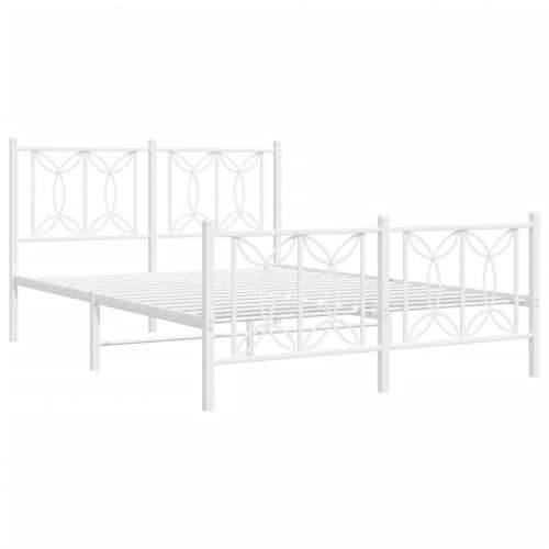 Metalni okvir kreveta uzglavlje i podnožje bijeli 140x200 cm Bijela 140 x 200 cm s uzglavljem i podnožjem Cijena