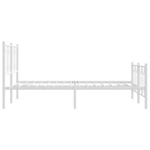 Metalni okvir kreveta uzglavlje i podnožje bijeli 140x200 cm Bijela 140 x 200 cm s uzglavljem i podnožjem Cijena