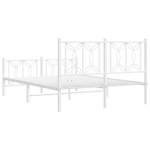 Metalni okvir kreveta uzglavlje i podnožje bijeli 140x200 cm Bijela 140 x 200 cm s uzglavljem i podnožjem Cijena