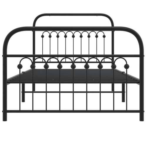 Metalni okvir kreveta uzglavlje i podnožje crni 100x190 cm - Crna 100 x 190 cm s uzglavljem i podnožjem Cijena