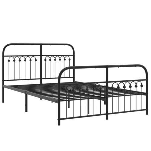 Metalni okvir kreveta uzglavlje i podnožje crni 140x200 cm - Crna 140 x 200 cm s uzglavljem i podnožjem Cijena
