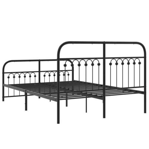 Metalni okvir kreveta uzglavlje i podnožje crni 140x200 cm - Crna 140 x 200 cm s uzglavljem i podnožjem Cijena