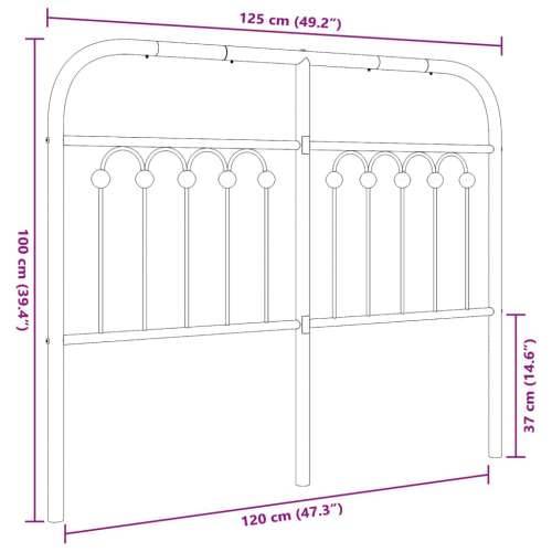 Metalno uzglavlje crno 120 cm - Crna 120 cm 1 Cijena