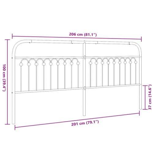 Metalno uzglavlje crno 200 cm - Crna 200 cm 1 Cijena