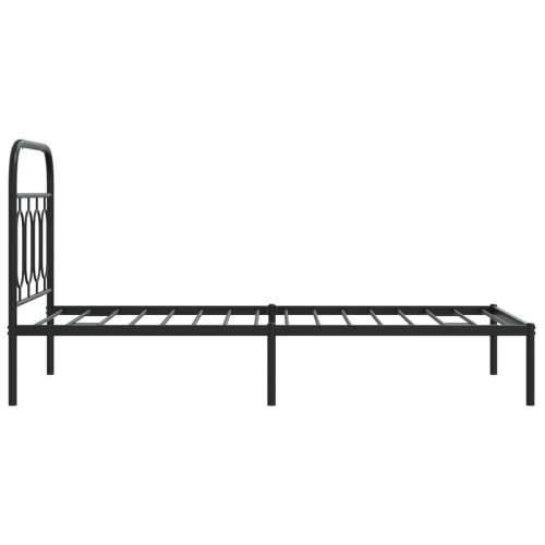 Metalni okvir za krevet s uzglavljem crni 90x200 cm Crna 90 x 200 cm s uzglavljem Cijena