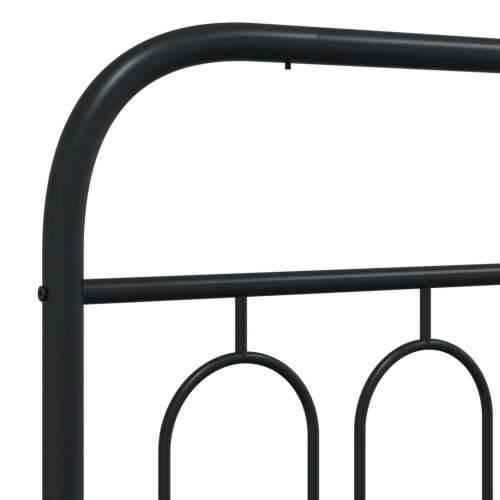 Metalni okvir za krevet s uzglavljem crni 90x200 cm Crna 90 x 200 cm s uzglavljem Cijena