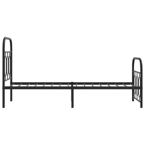 Metalni okvir kreveta uzglavlje i podnožje crni 75x190 cm - Crna 75 x 190 cm s uzglavljem i podnožjem Cijena