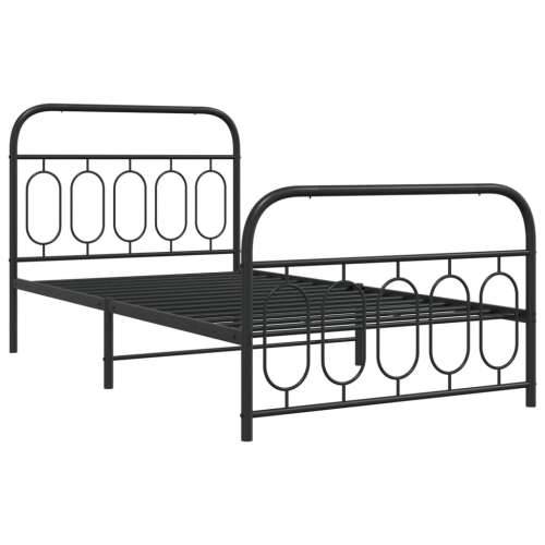 Metalni okvir kreveta uzglavlje i podnožje crni 107x203 cm - Crna 107 x 203 cm s uzglavljem i podnožjem Cijena