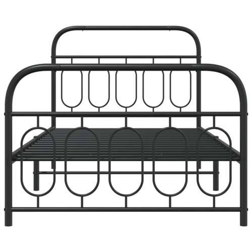 Metalni okvir kreveta uzglavlje i podnožje crni 107x203 cm - Crna 107 x 203 cm s uzglavljem i podnožjem Cijena