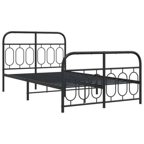 Metalni okvir kreveta uzglavlje i podnožje crni 120x200 cm Crna 120 x 200 cm s uzglavljem i podnožjem Cijena