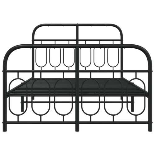 Metalni okvir kreveta uzglavlje i podnožje crni 120x200 cm Crna 120 x 200 cm s uzglavljem i podnožjem Cijena