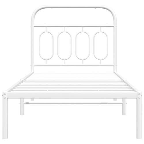 Metalni okvir za krevet s uzglavljem bijeli 90x200 cm - Bijela 90 x 200 cm s uzglavljem Cijena