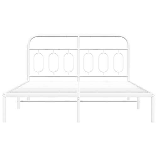 Metalni okvir za krevet s uzglavljem bijeli 135x190 cm - Bijela 135 x 190 cm s uzglavljem Cijena