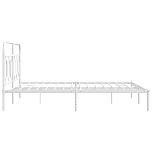 Metalni okvir za krevet s uzglavljem bijeli 140 x 200 cm Bijela 140 x 200 cm s uzglavljem Cijena