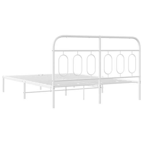 Metalni okvir za krevet s uzglavljem bijeli 140 x 200 cm Bijela 140 x 200 cm s uzglavljem Cijena