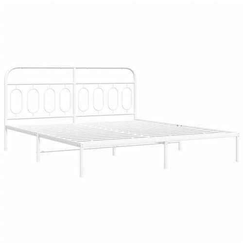 Metalni okvir za krevet s uzglavljem bijeli 183x213 cm - Bijela 183 x 213 cm s uzglavljem Cijena