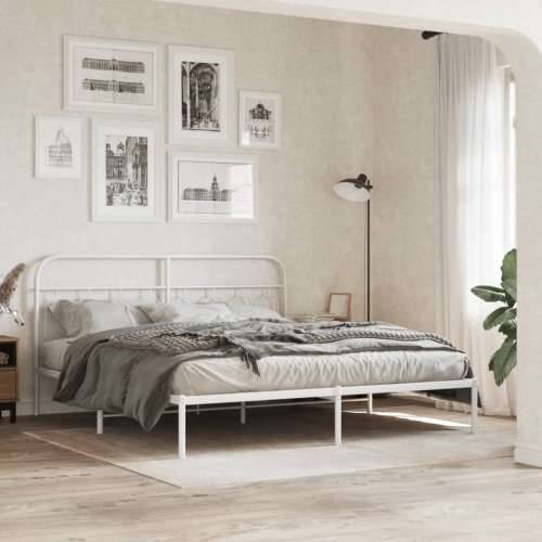 Metalni okvir za krevet s uzglavljem bijeli 183x213 cm - Bijela 183 x 213 cm s uzglavljem Cijena