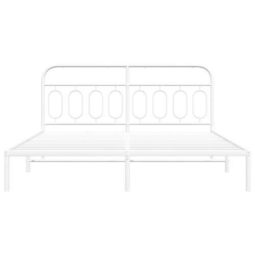 Metalni okvir za krevet s uzglavljem bijeli 183x213 cm - Bijela 183 x 213 cm s uzglavljem Cijena