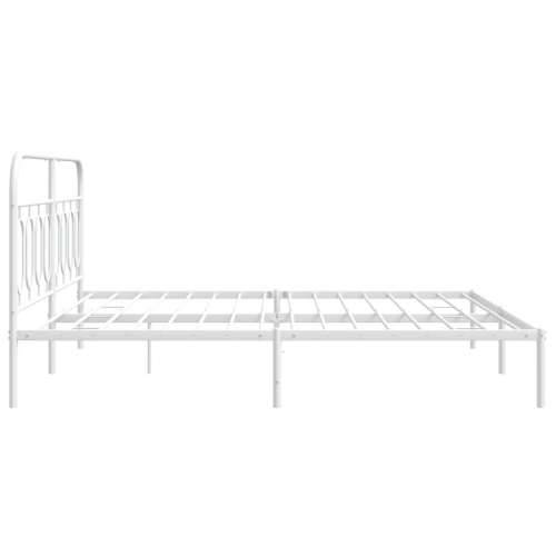 Metalni okvir za krevet s uzglavljem bijeli 183x213 cm - Bijela 183 x 213 cm s uzglavljem Cijena