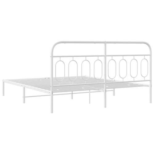 Metalni okvir za krevet s uzglavljem bijeli 183x213 cm - Bijela 183 x 213 cm s uzglavljem Cijena